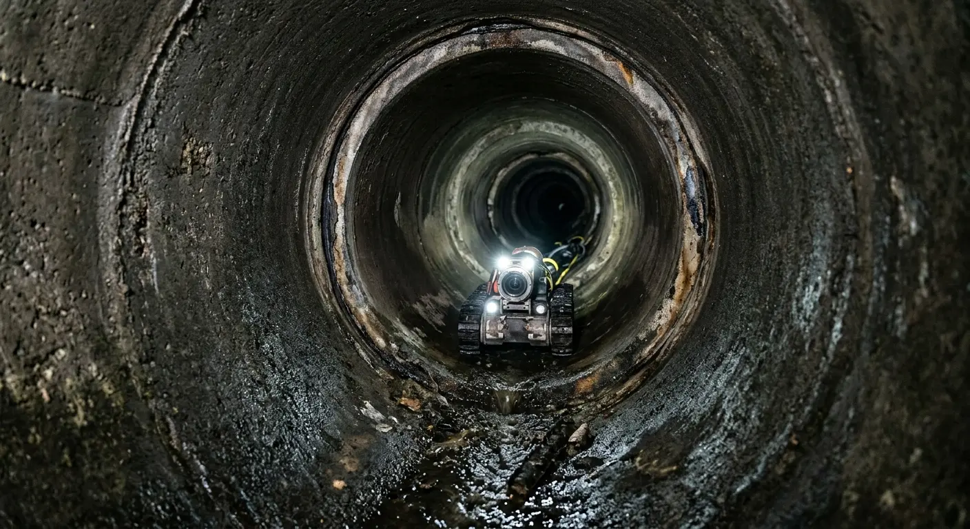 Robotic sewer camera inspecting pipe interior for Sewer Line Repair in Montevideo